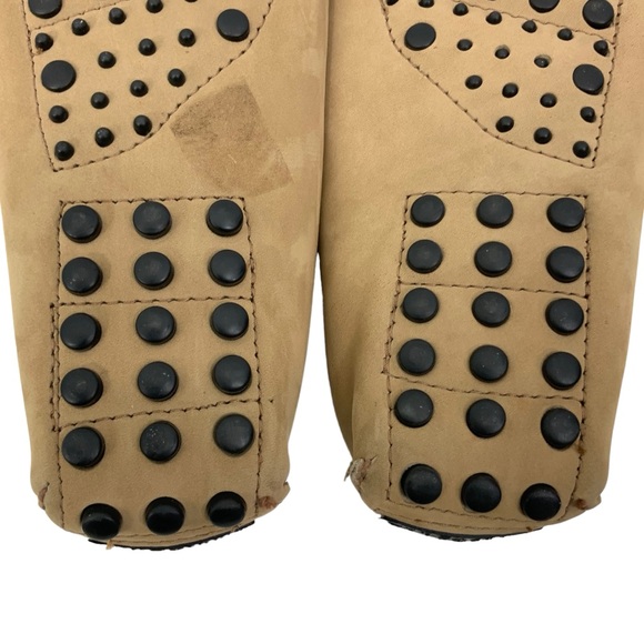 MINNETONKA Size 9 Driving Moccasins Leather Slip On Loafers Beige Tan - Picture 10 of 11